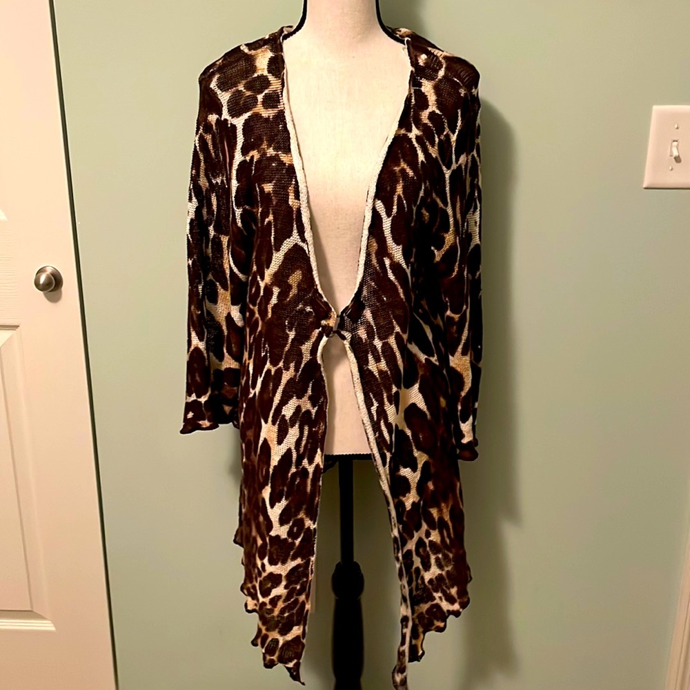Jones New York Leopard Cardigan sz L